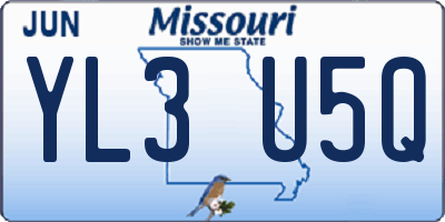 MO license plate YL3U5Q