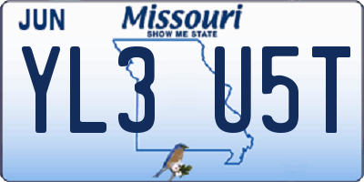 MO license plate YL3U5T