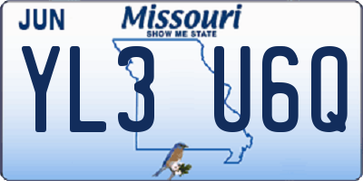 MO license plate YL3U6Q