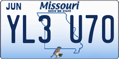 MO license plate YL3U7O