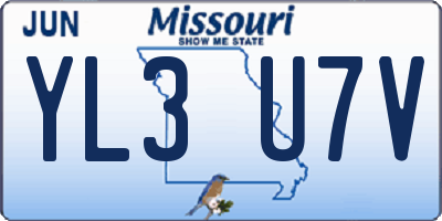 MO license plate YL3U7V