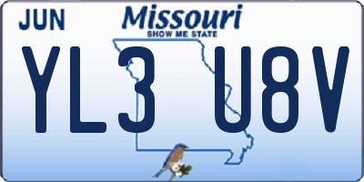 MO license plate YL3U8V