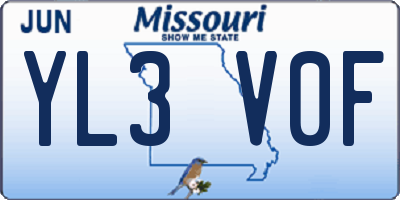 MO license plate YL3V0F