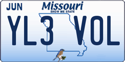 MO license plate YL3V0L