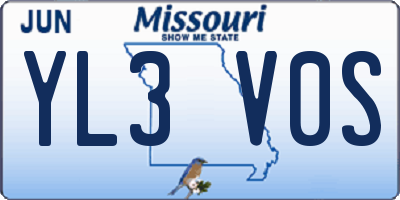MO license plate YL3V0S