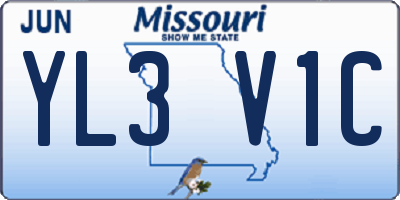 MO license plate YL3V1C