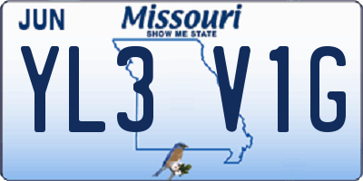 MO license plate YL3V1G