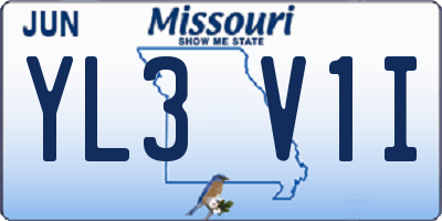 MO license plate YL3V1I