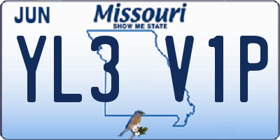 MO license plate YL3V1P