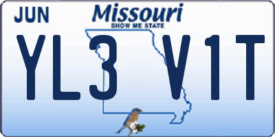 MO license plate YL3V1T