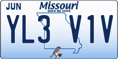MO license plate YL3V1V