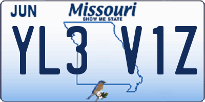 MO license plate YL3V1Z