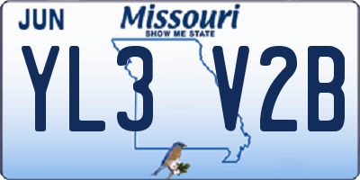 MO license plate YL3V2B