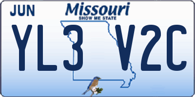 MO license plate YL3V2C