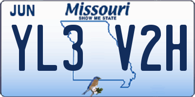 MO license plate YL3V2H
