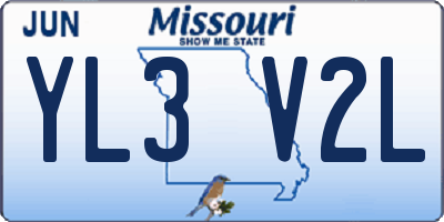MO license plate YL3V2L