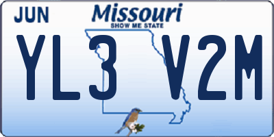 MO license plate YL3V2M