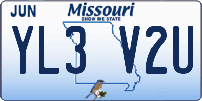 MO license plate YL3V2U