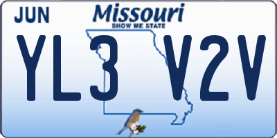 MO license plate YL3V2V