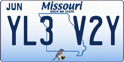 MO license plate YL3V2Y