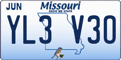 MO license plate YL3V3O