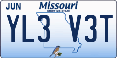 MO license plate YL3V3T