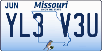 MO license plate YL3V3U