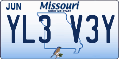 MO license plate YL3V3Y