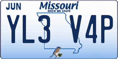 MO license plate YL3V4P