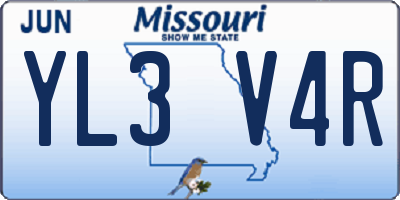MO license plate YL3V4R