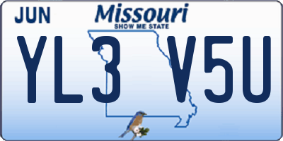 MO license plate YL3V5U