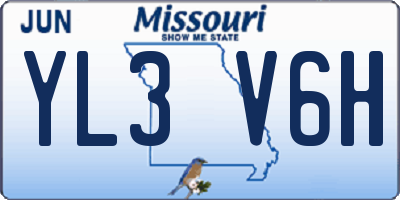 MO license plate YL3V6H