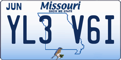 MO license plate YL3V6I