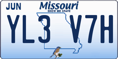 MO license plate YL3V7H