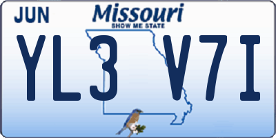 MO license plate YL3V7I