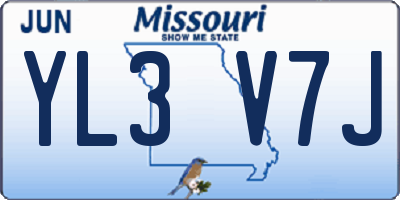 MO license plate YL3V7J
