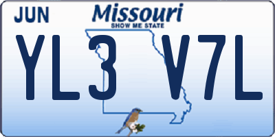MO license plate YL3V7L