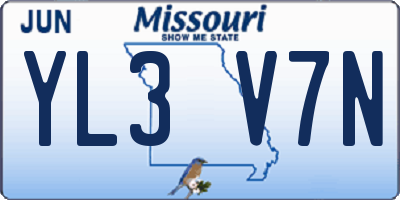MO license plate YL3V7N