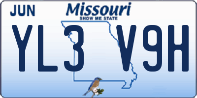 MO license plate YL3V9H