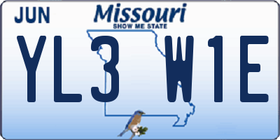 MO license plate YL3W1E