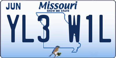 MO license plate YL3W1L