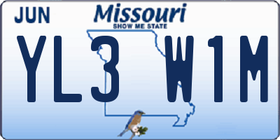 MO license plate YL3W1M