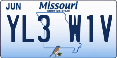 MO license plate YL3W1V