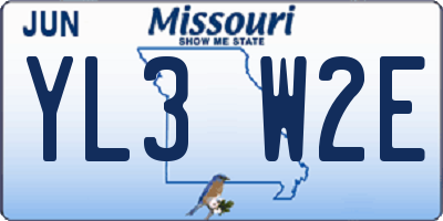 MO license plate YL3W2E