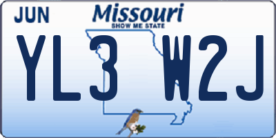 MO license plate YL3W2J