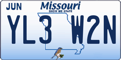 MO license plate YL3W2N