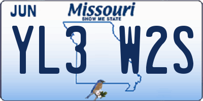 MO license plate YL3W2S