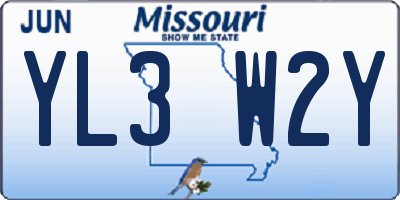 MO license plate YL3W2Y