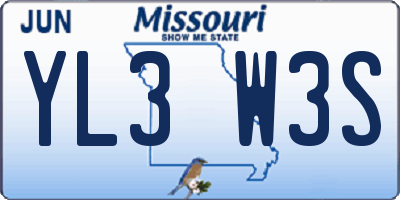 MO license plate YL3W3S