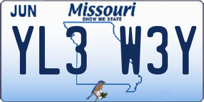 MO license plate YL3W3Y